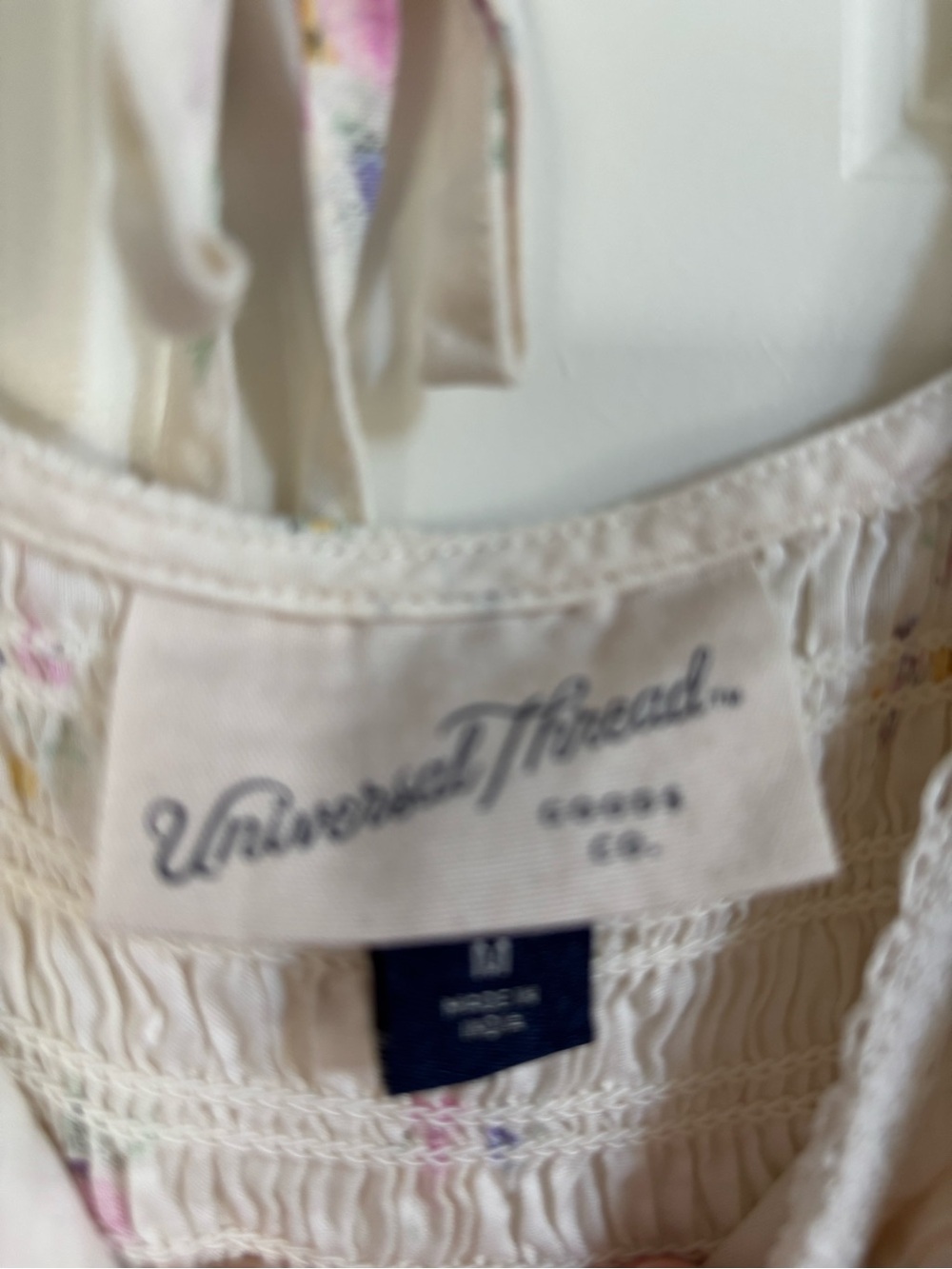 Universal Thread Cream Floral Peplum Tie-Back Blouse - Picture 2 of 3